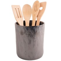 Heavy Enough to Prevent Tipping Over Sweese 811.113 Porcelain Utensil Holder 6 x 7 Inches Utensil Crock Grey 