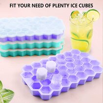 iReaydo 2 Pack Small Silicone Ice Cube Molds with Lids Ice Cube Trays Easy-Release and Flexible 74-Ice Trays BPA Free Stackable and Safe Ice Cube Mold for Chilled Drinks Whiskey & Cocktails 