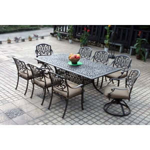Skyloft 9 Piece Rectangular Dining Set with Cushions
