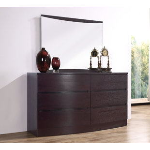 Carrabelle 6 Drawer Double Dresser with Mirror by Brayden Studio