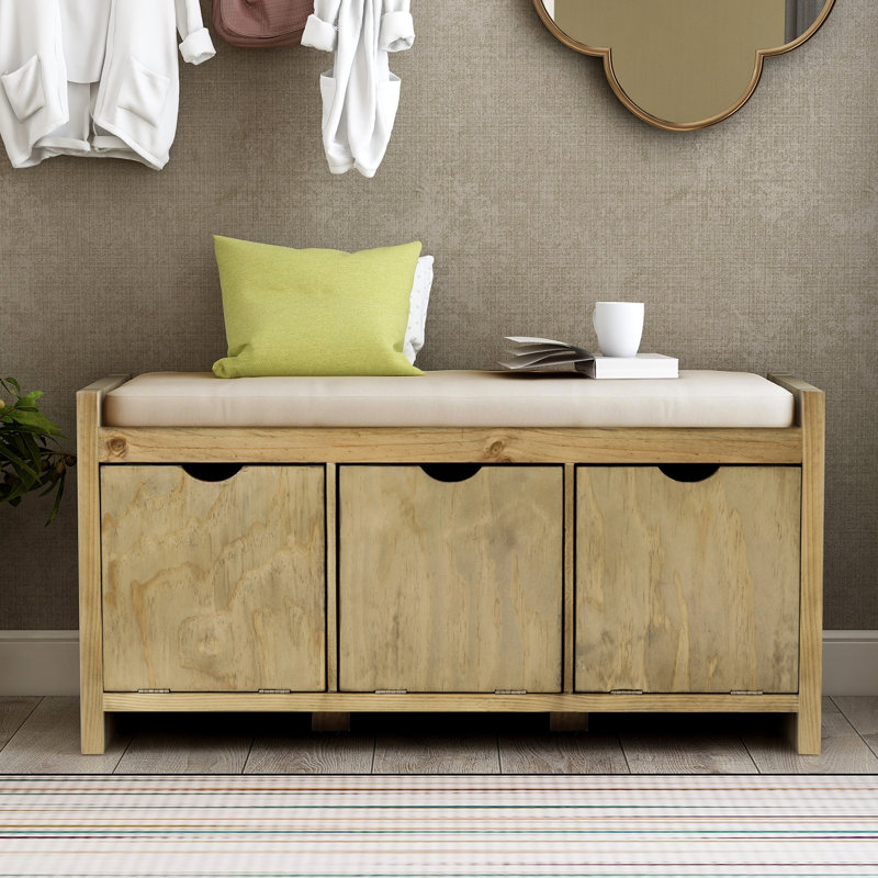 Longshore Tides Fruithurst Solid Wood Shoe Storage Bench ...