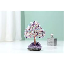 Natural Tourmaline Crystal Tumbled Resin Healing Christmas Tree Decoration 1Pc 