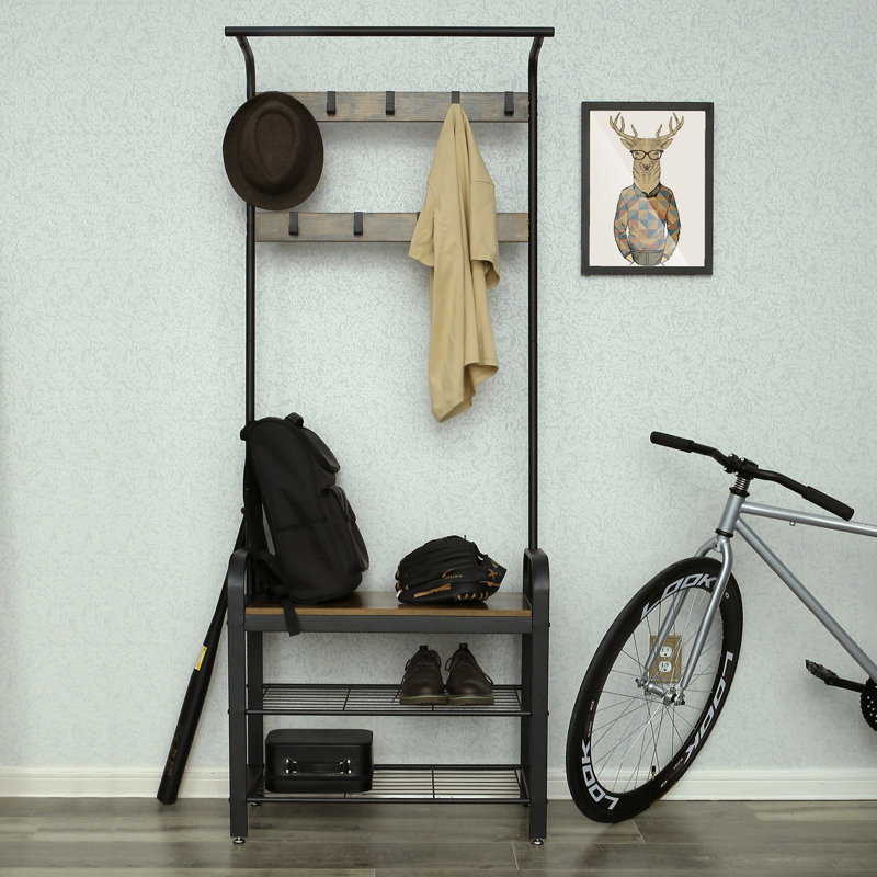 Williston Forge Paredes Hall Tree With Bench And Shoe Storage