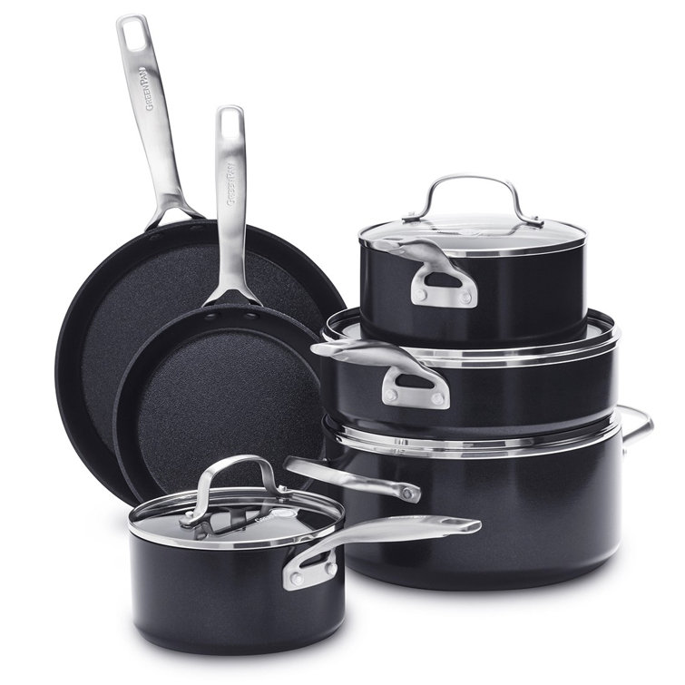 Greenpan Searsmart 10 Piece Hard Anodized Aluminum Non Stick Cookware Set Reviews Wayfair