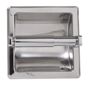 Recessed Toilet Paper Holder with Galvanized Mount Plate