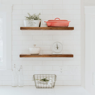 Elegant Design Set of 3 Cube Floating Shelves with Retro Design Wall Mounted Display Shelf White/Red 