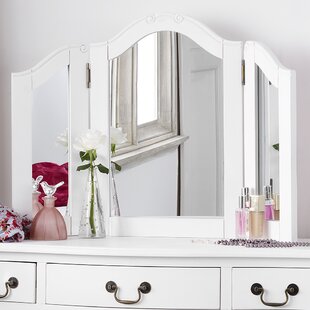 cream triple dressing table mirror