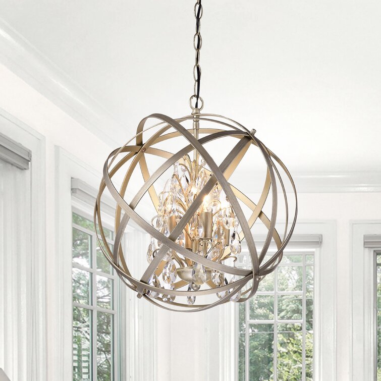 globe chandelier foyer