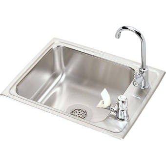 Elkay Lustertone 20 L X 19 W Drop In Kitchen Sink With Basket Strainer Wayfair