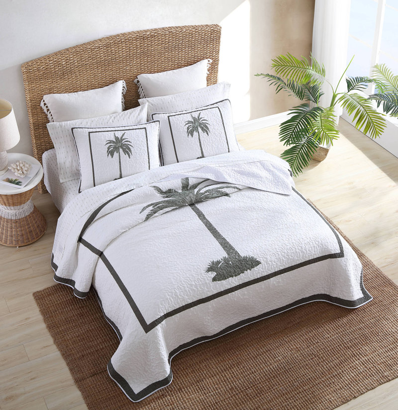 Tommy Bahama Palm Island Cotton Grey Quilt Size: King Quilt