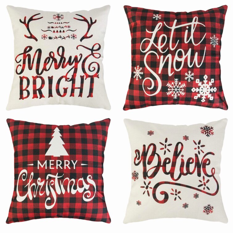 18x18 Inch Soft Decorative Square Washable Sofa Pillow Cases Xmas Cushion Cover