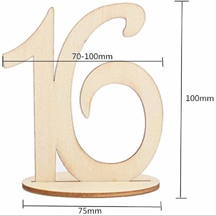 Wooden Table Numbers Set Seat Cards+Base Holder 1-20 for Wedding Party Art H