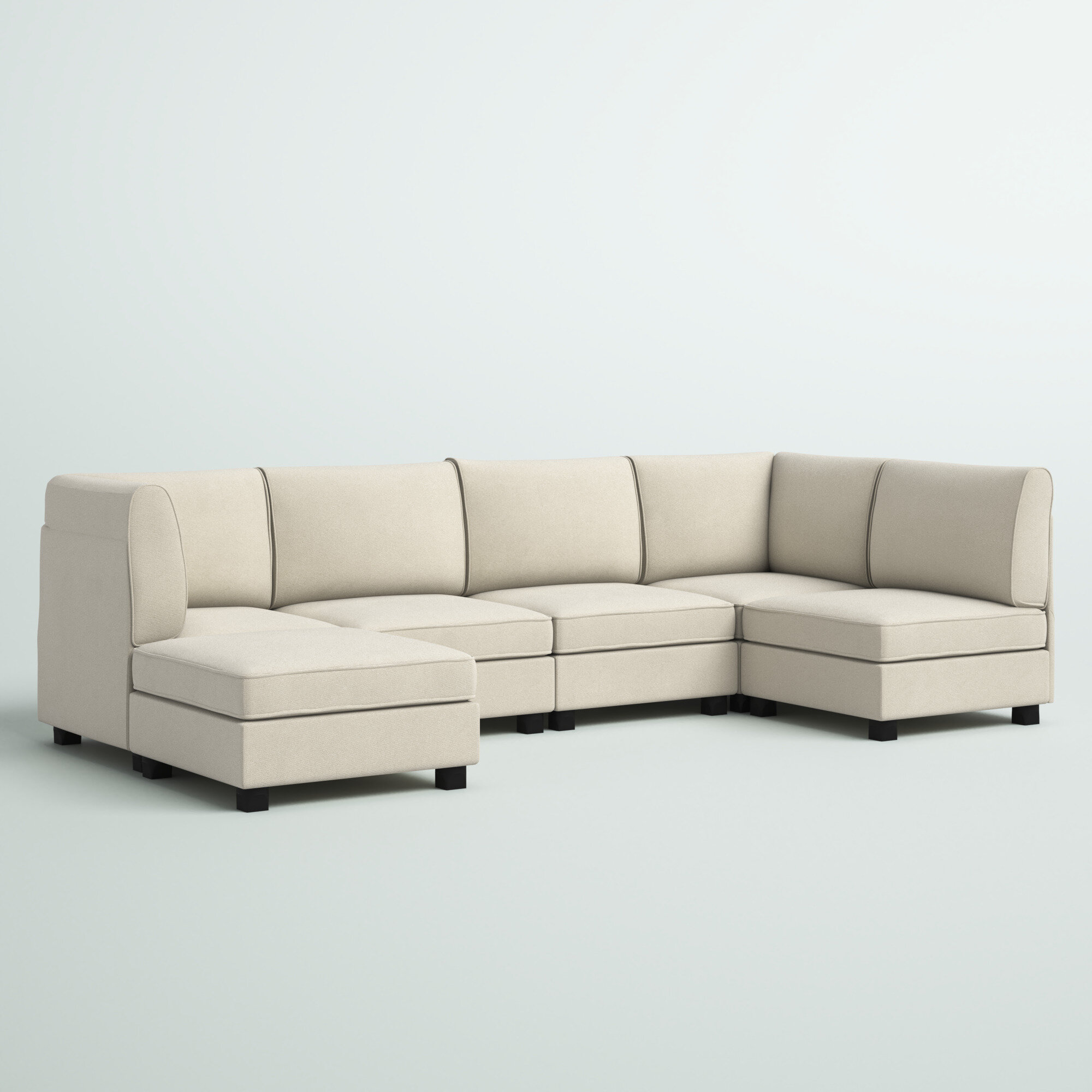 Roeder 120" Wide Modular Corner Sectional with Ottoman