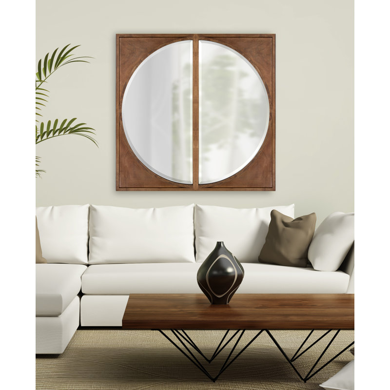 Aura Modern Wood Wall Panel Arch Beveled Accent Mirror Reviews