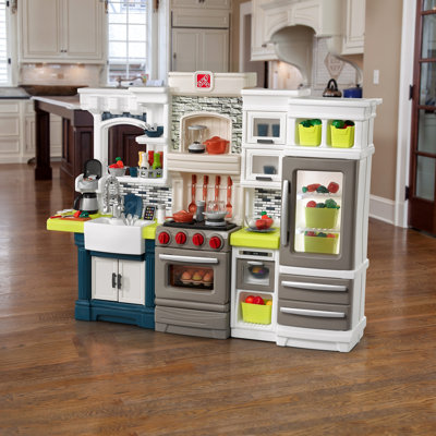 Step2 Elegant Edge Kitchen Toddler Pretend Play Toy Kitchen Set 