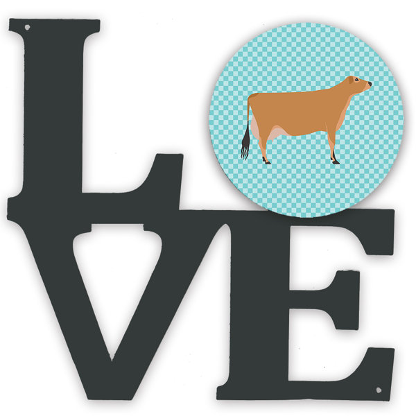 Red Barrel Studio Jersey Cow Check Metal Love Wall Decor Wayfair