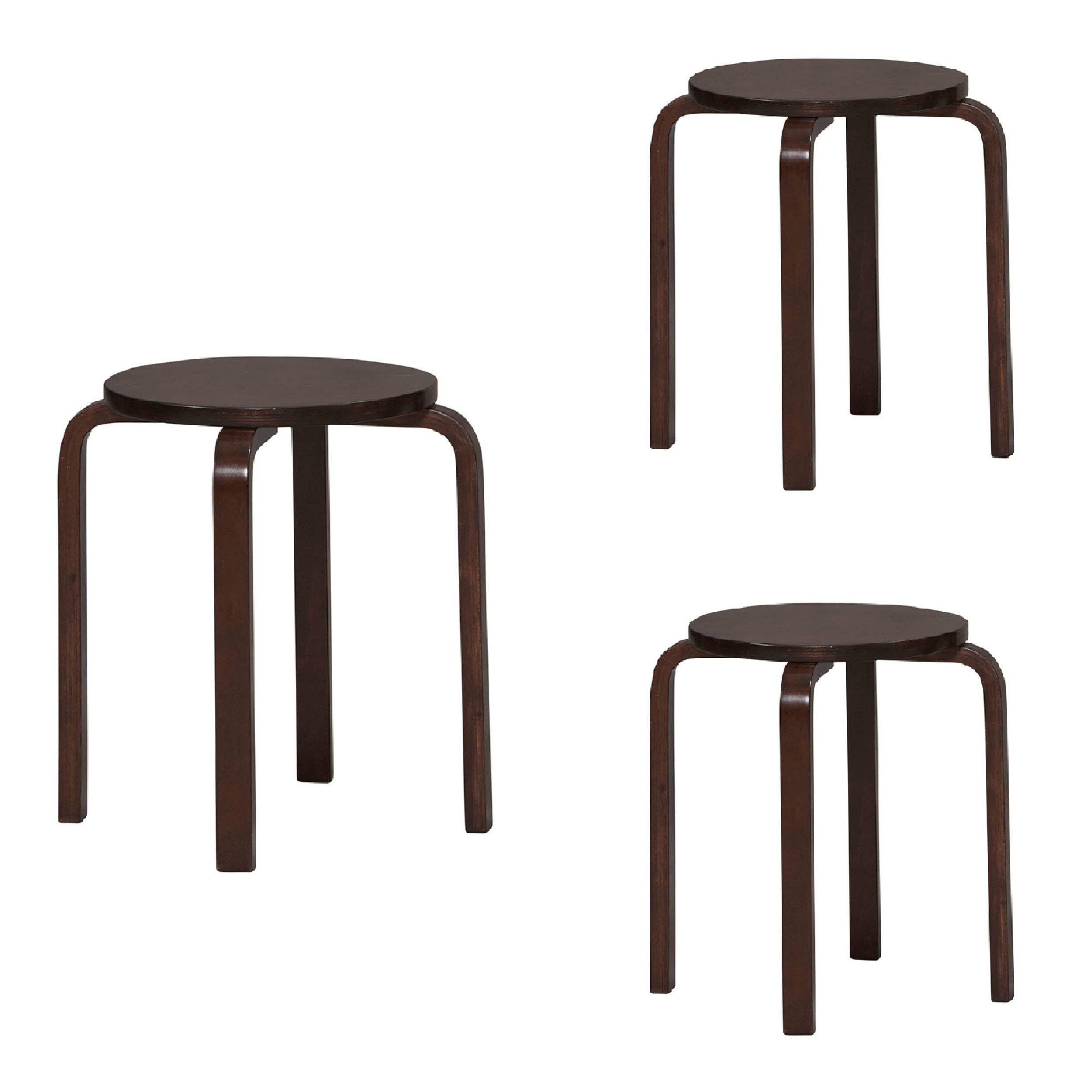 Ebern Designs Cafferkey Round Wooden Accent Stool Wayfair