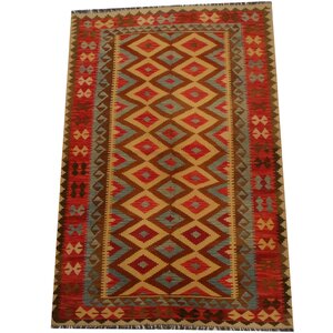 Kilim Hand-Woven Rust Area Rug