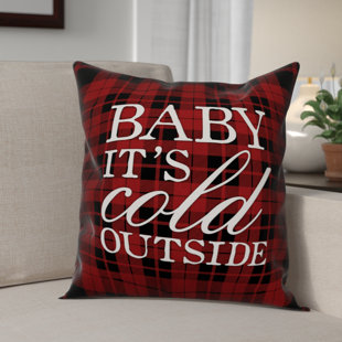 Details about   HGOD DESIGNS Baby Its Cold Outside Pillow Cover Letters Red Cotton Linen Square 