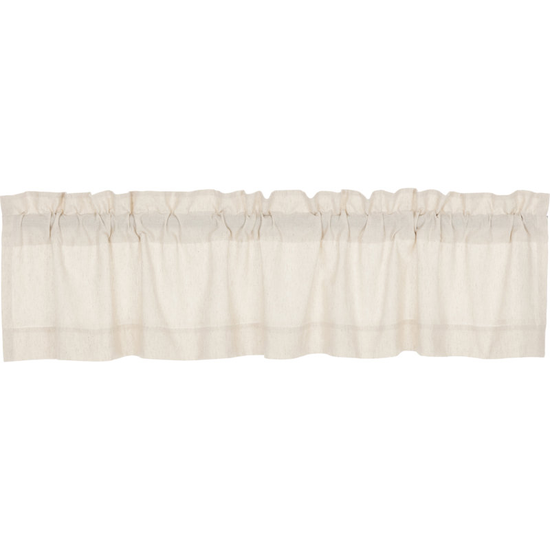 RuckeR Solid Color Cotton Blend Tailored Window Valance Size: 72" W x 16" L, Color: Natural Cream