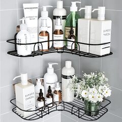 Bathroom Shelf Adhesive Storage Rack Alloy Holder Shower Gel Shampoo Basket 