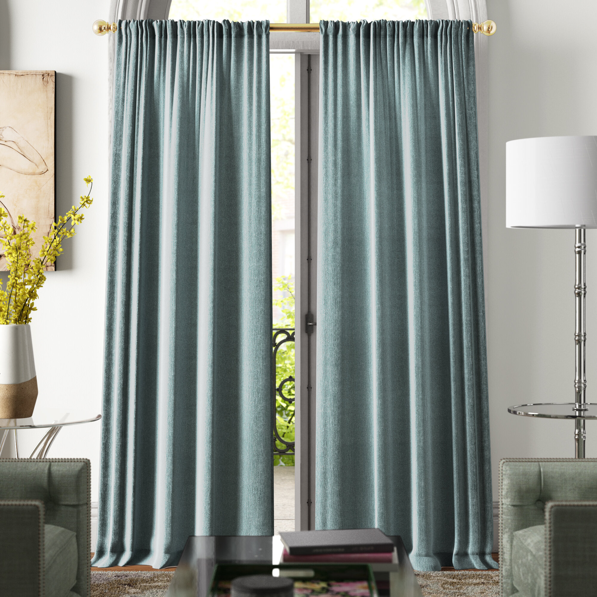 Modern Knotted Cotton Blend Solid Room Darkening Rod Pocket Curtain Panels Reviews Joss Main