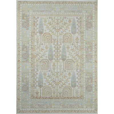 Ange Oriental Ivory/Sea Green Area Rug