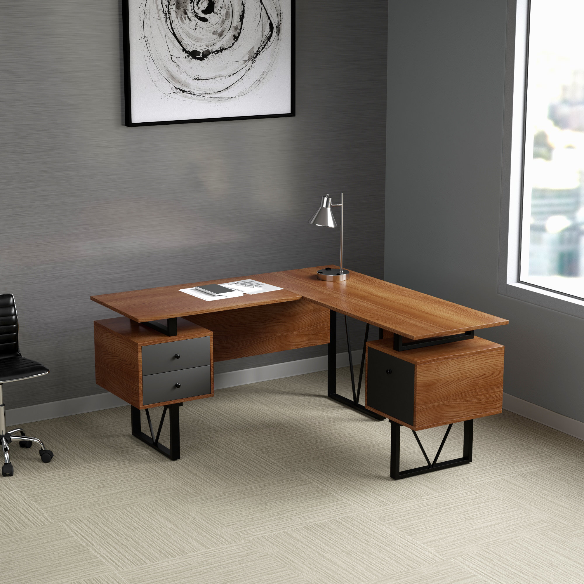 Upper Square™ Rolande L-Shape Desk & Reviews | Wayfair