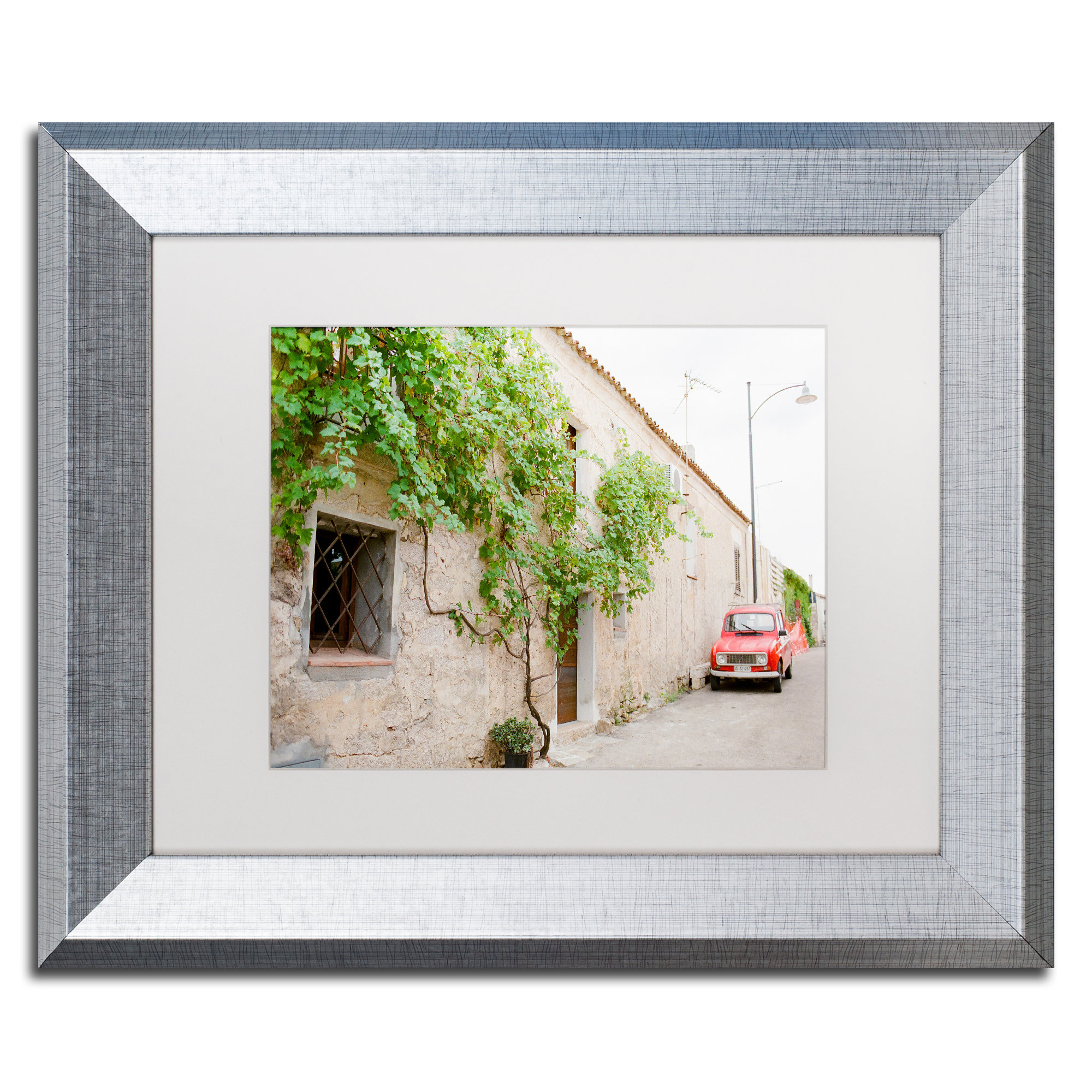Trademark Art Red Car Framed Photographic Print On Canvas Wayfair