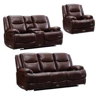 Genuine Leather Reclining Living Room Set by Latitude Run