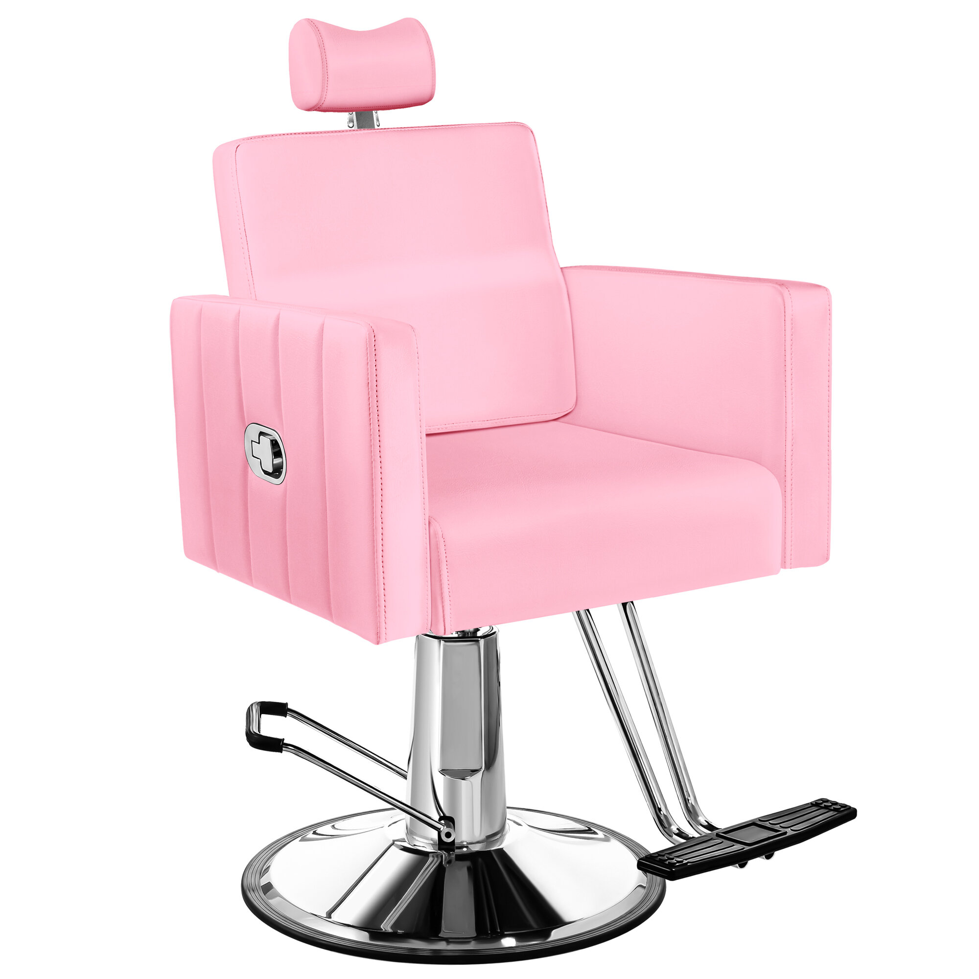 Office Computer Chair Stylish PU Leather Swivel Armchair Home Salon Barber Pink 