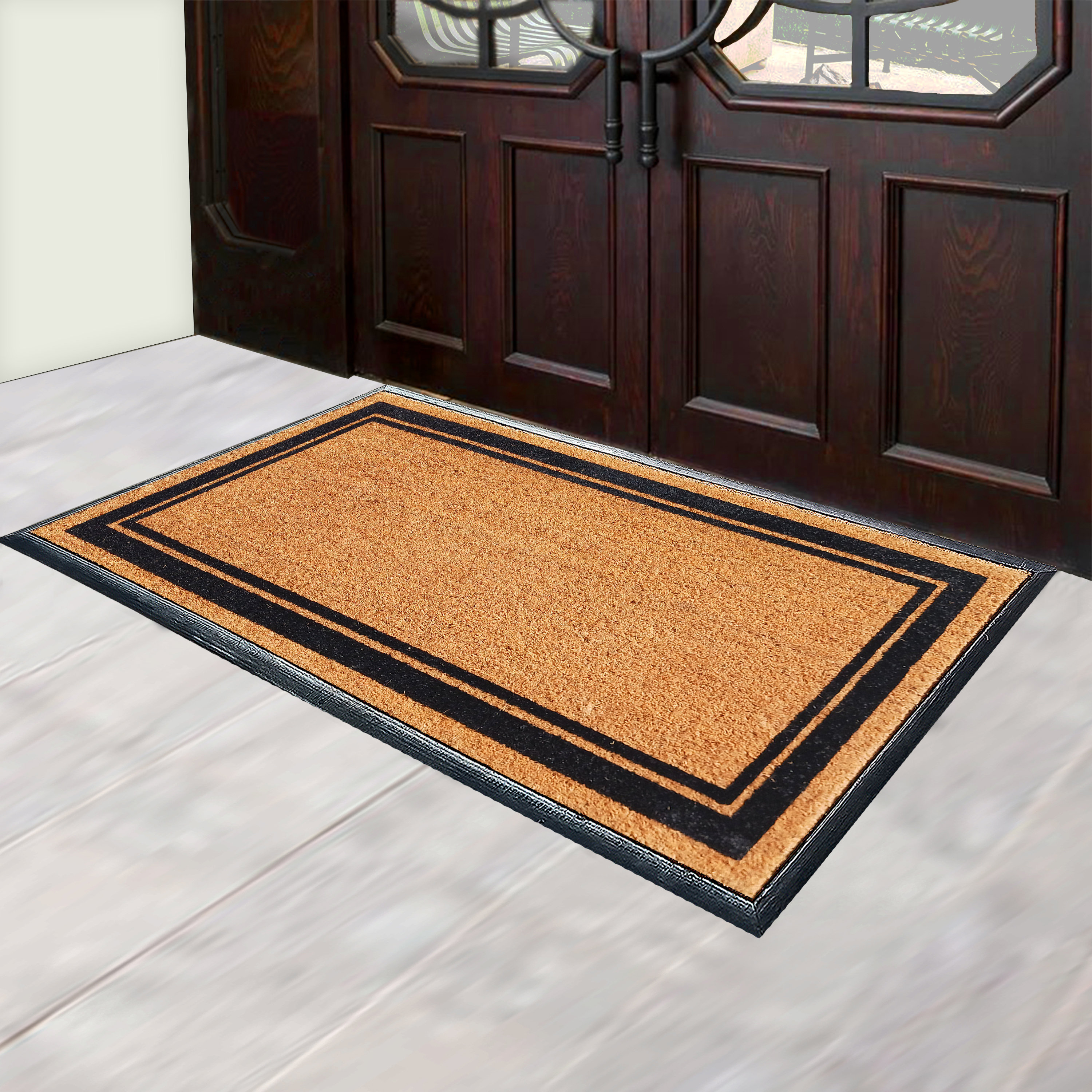 Hokku Designs Cannizzaro Natural Coir & Rubber Hand Flocked Large Door ...