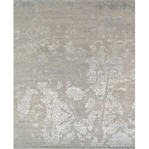 Modern Hand-Knotted Gray Area Rug