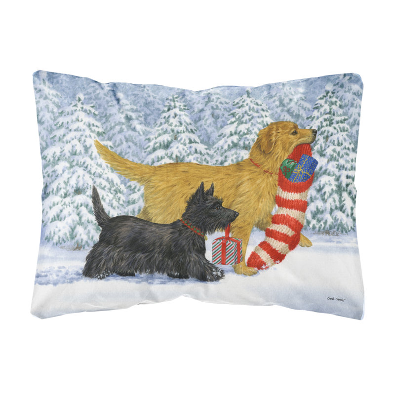 The Holiday Aisle Hawes Golden Retriever Keep Up There Scottie Fabric Indoor Outdoor Throw Pillow Reviews Wayfair