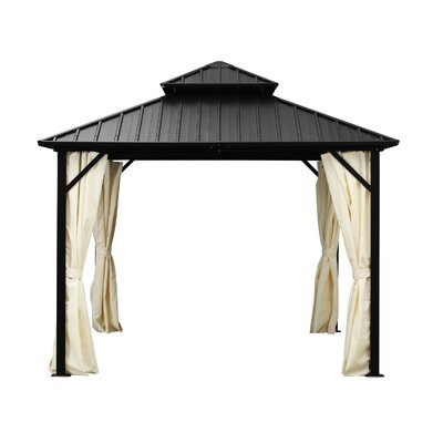 Ainfoxdouble Roofed 10 Ft W X 10 Ft Steel Patio Gazebo Ainfox Dailymail