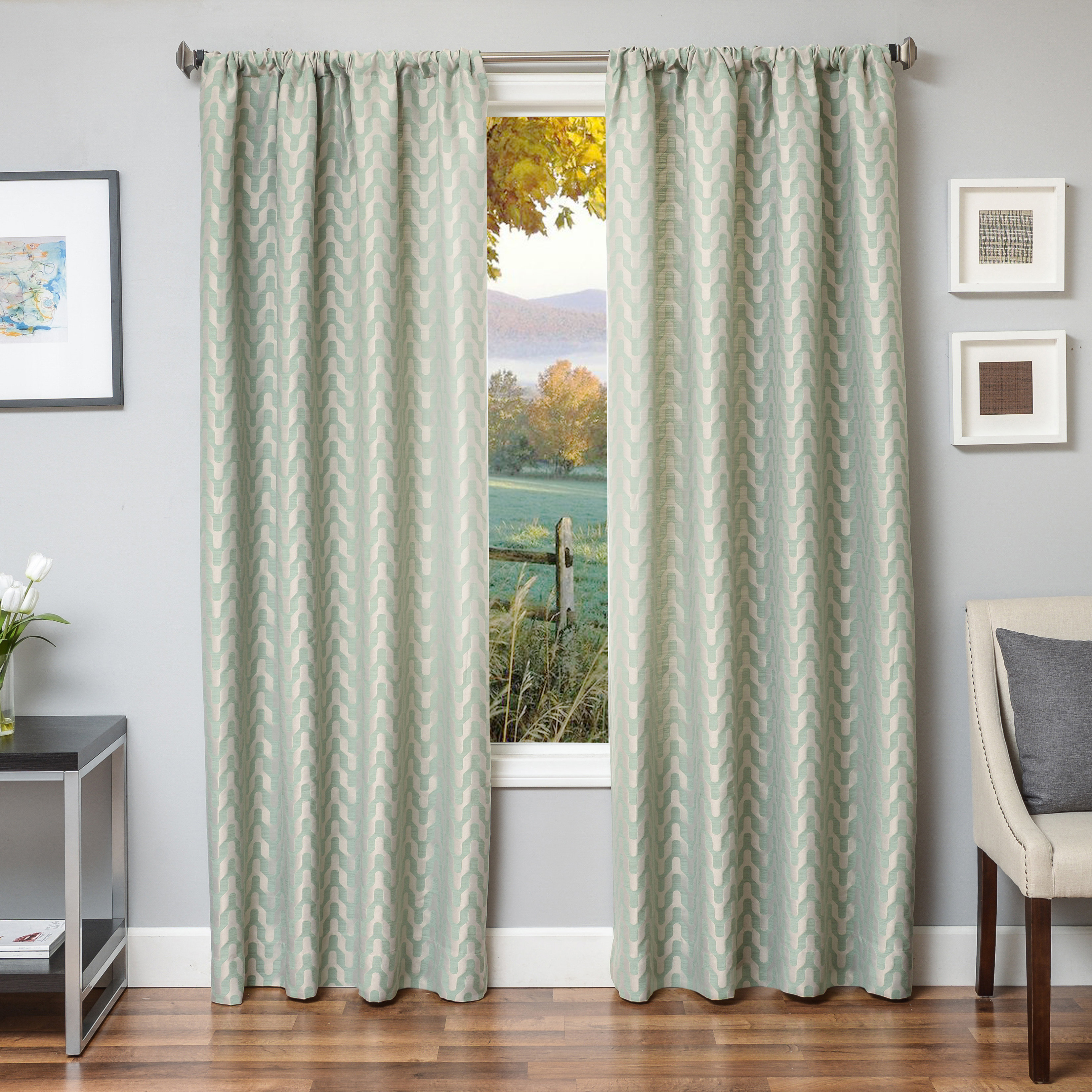 Ebern Designs Arellano Chevron Room Darkening Rod Pocket Single Curtain Panel Reviews Wayfair