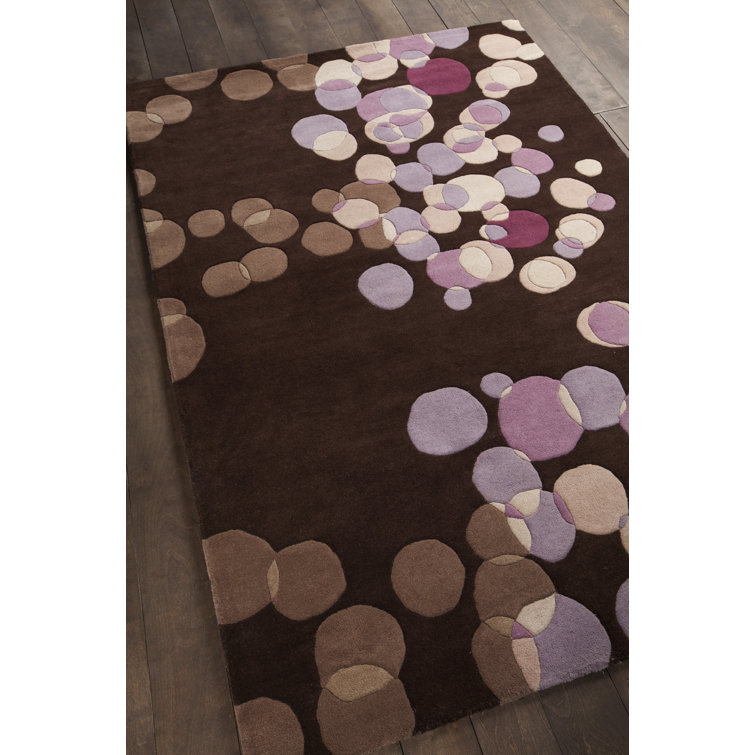 Brayden Studio Osteen Abstract Handmade Tufted Wool Brown Purple Area Rug Wayfair