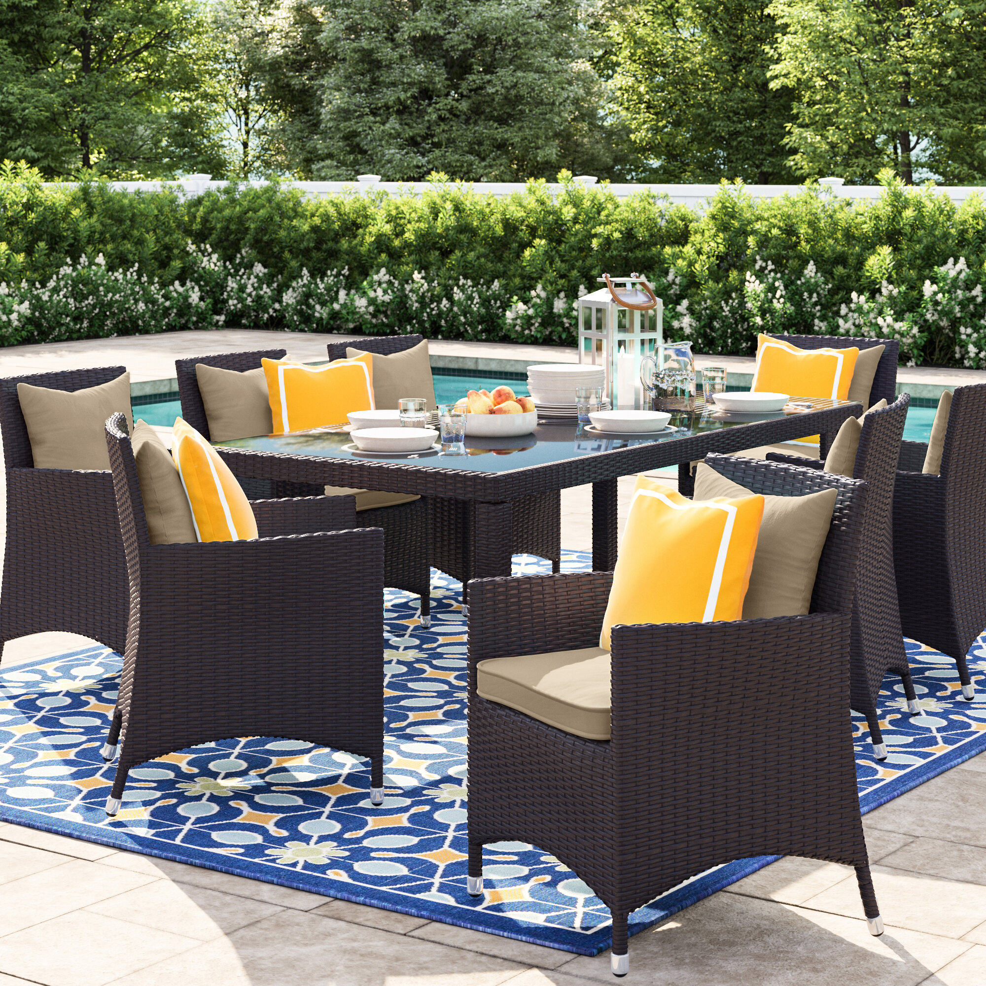 brentwood 11 piece dining set with cushion