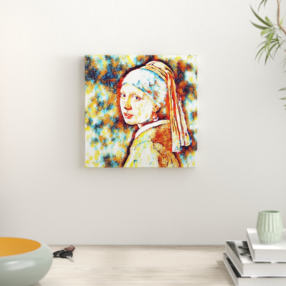 VERMEER MÄDCHEN MIT PERLENOHRGEHÄNGE AUF LEINWAND GOLDRAHMEN 13 J