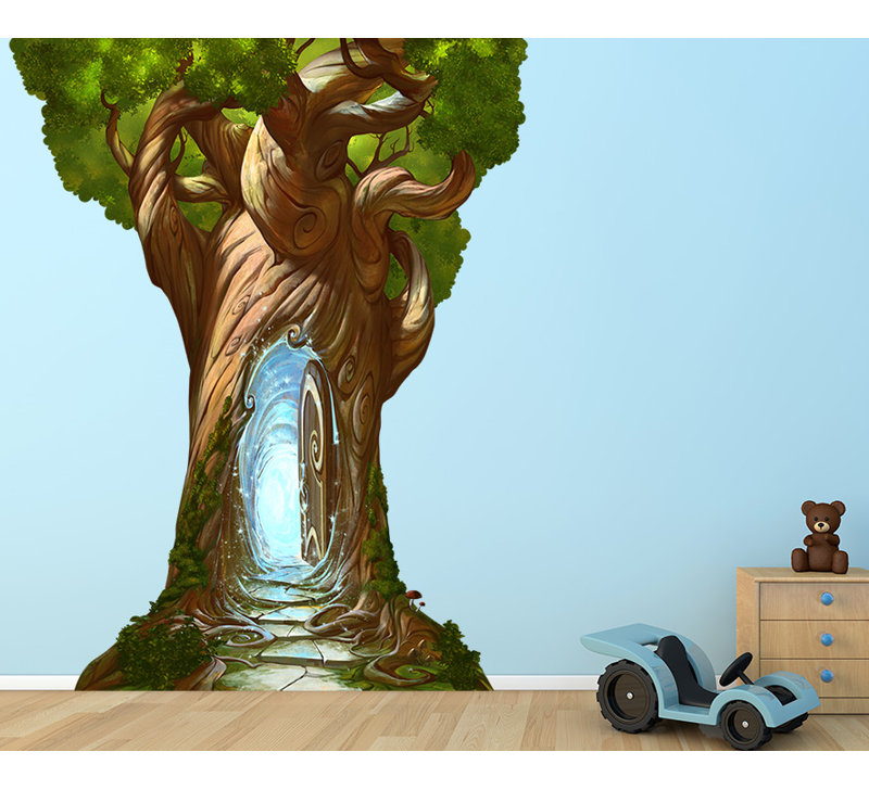Wall Ah Magical Tree With Door Decal Wayfair Magical Tree With Door Wall Decal