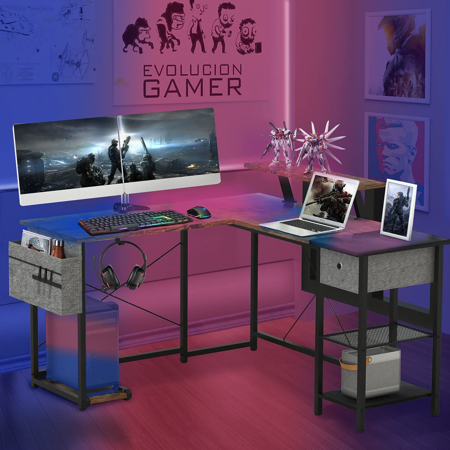 l shaped gaming desk wayfair