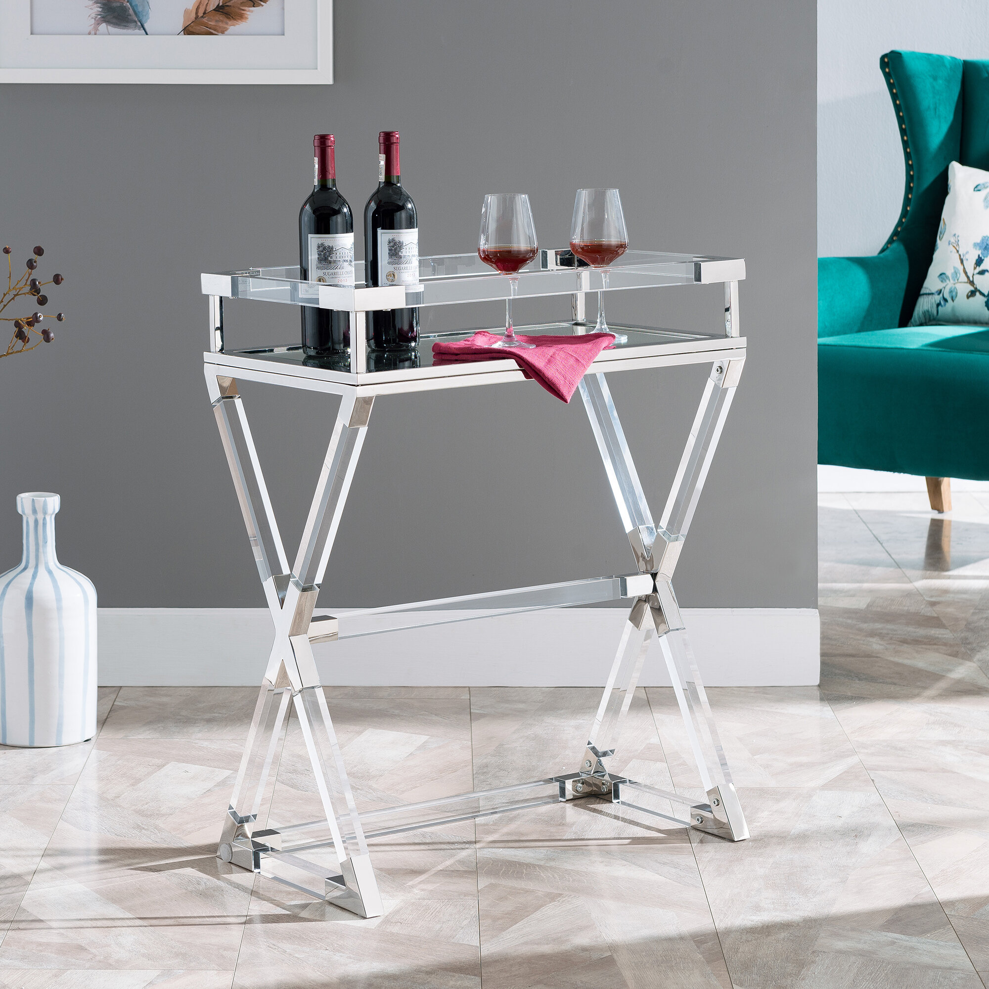 mirrored tray table