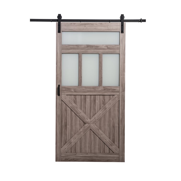 Renin Paneled Manufactured Wood And Glass Barn Door With Installation Hardware Kit Reviews Wayfair