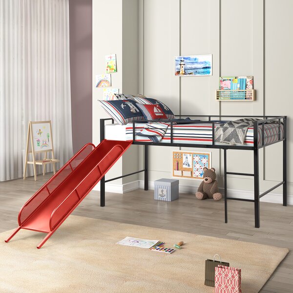 bed with slide and desk