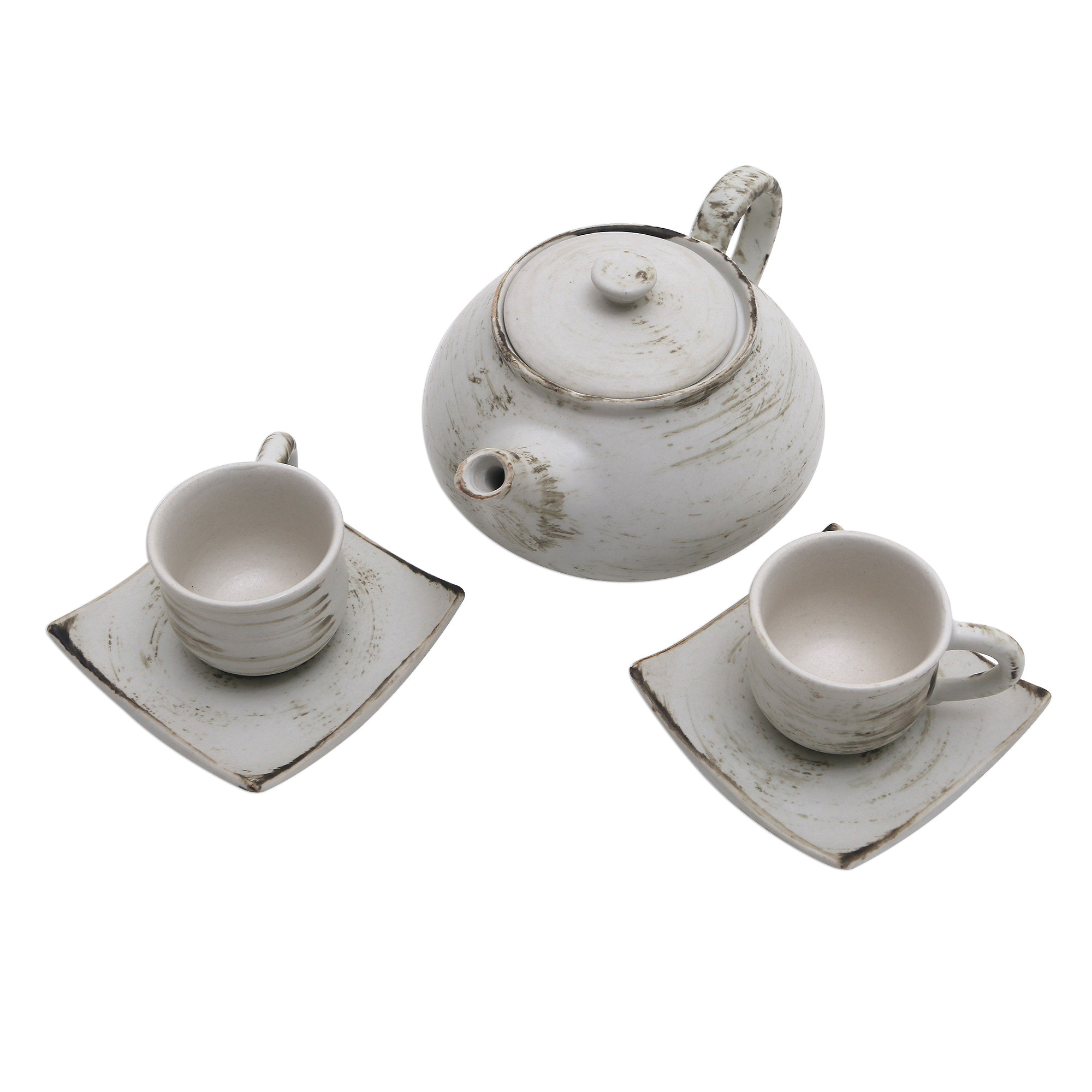 Dollhouse miniature home decor collectible handmade ceramic Japanese cat 5 pcs 
