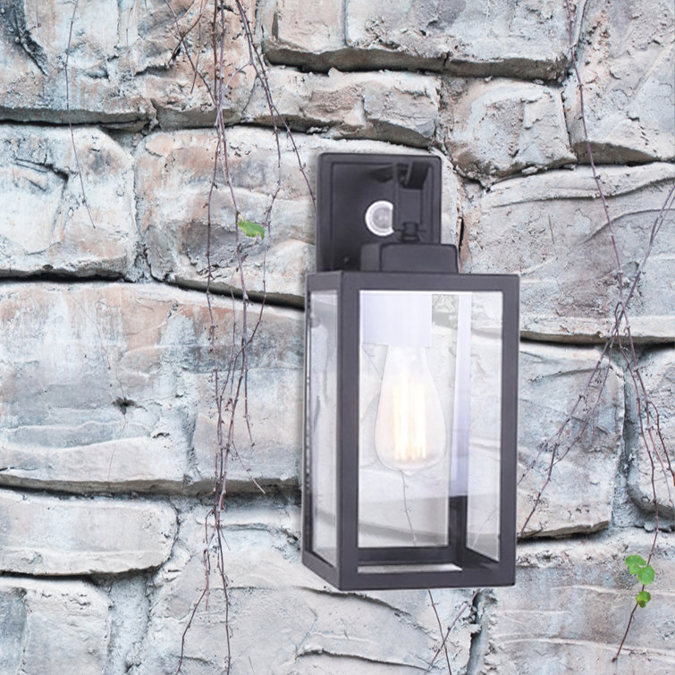 17 Stories Dorann Black 13 58 H Outdoor Wall Lantern Wayfair