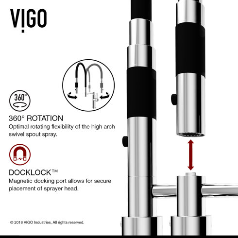Vigo Norwood Magnetic Spray Pull Down Single Handle Kitchen Faucet