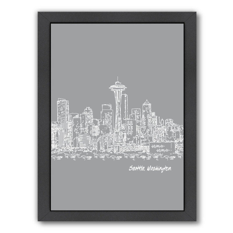 East Urban Home Skyline Seattle 2 Framed Graphic Art In Gray Wayfair