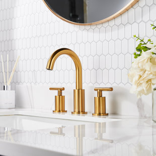 3-to-1 Hole Cover Deck Wovier 6 Brushed Gold Circular Faucet Plate Escutcheon,Suitable for 4 Inch Sink 