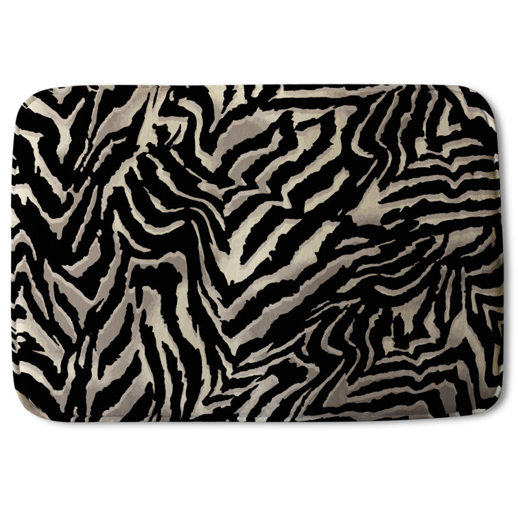 Mercer41 Abiram Zebra Print Designer Rectangle Non Slip Animal Print Bath Rug Wayfair